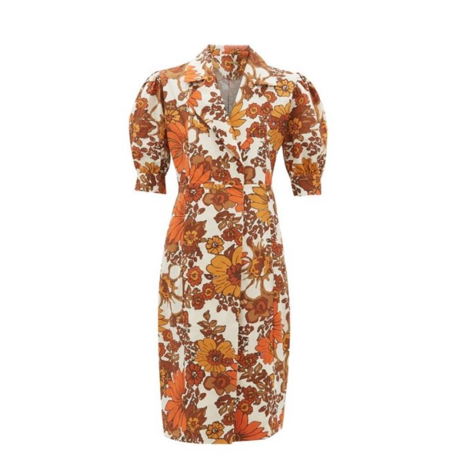 ドド バー オア Dodo Bar Or レディース ビーチウェア ワンピース ドレス 水着 ビーチウェア Mosa Tie Front Floral Print Cotton Dress Brown Supersport Tn