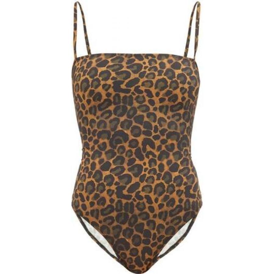 フィッシュ Fisch レディース ワンピース 水着 ビーチウェア Sucre Leopard Print Tie Back Swimsuit Brown Apaproduction Fr
