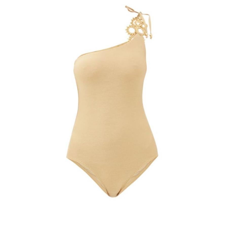 マイ ビーチーサイド My Beachy Side レディース ワンピース ワンショルダー 水着 ビーチウェア Adja Embellished One Shoulder Swimsuit Gold Www Legheleggere Com