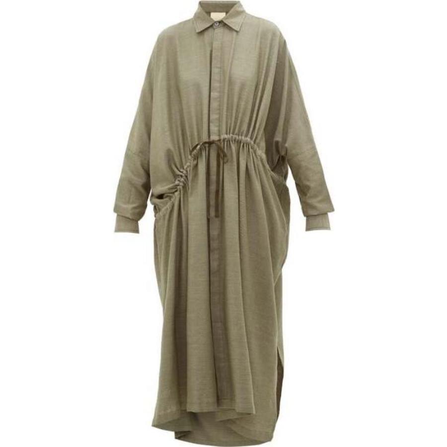 マラケシュ ライフ Marrakshi Life レディース ビーチウェア シャツワンピース ワンピース ドレス Oversized Drawstring Cotton Blend Shirtdress Khaki Green Supersport Tn