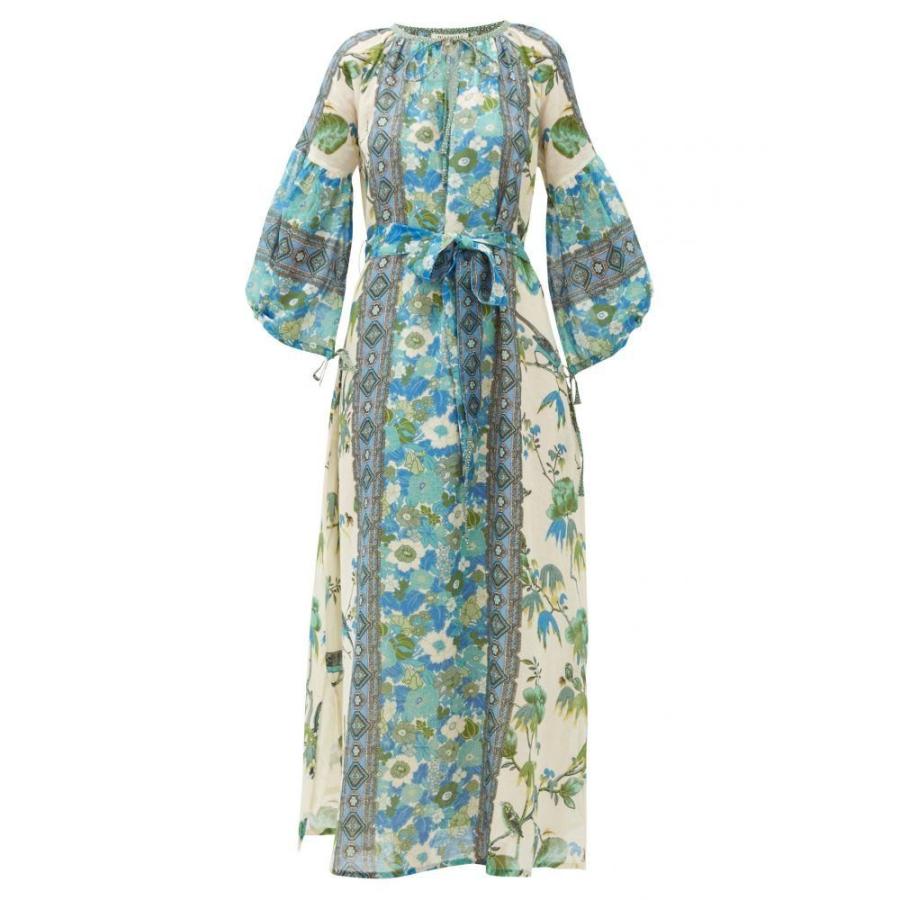 Belted ダスコリ Floral Print Cotton Dascoli Cotton 水着 ビーチウェア Floral Print Blue Vista Cotton 2号店 Dress Hb フェルマート レディース ワンピース ドレス Fermart ビーチウェア