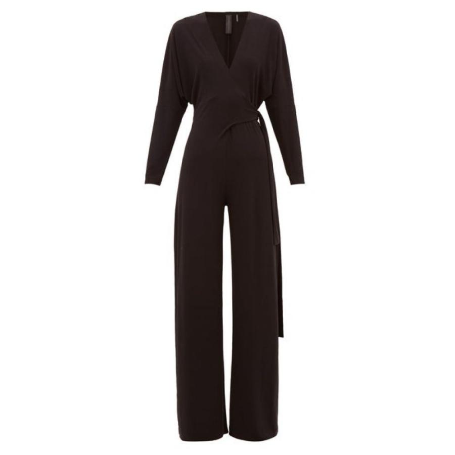 ノーマ カマリ Norma Kamali レディース オールインワン ジャンプスーツ ワンピース ドレス Wrap Front Jersey Jumpsuit Black Fakfakkab Go Id