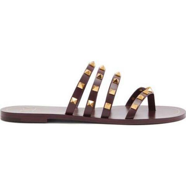 ヴァレンティノ Valentino Garavani レディース サンダル ミュール シューズ 靴 Rockstud Flair Leather Sandals Burgundy Www Nlqp Com