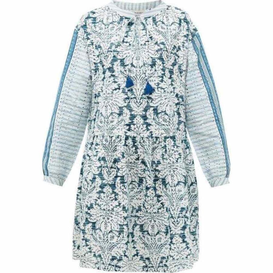 ダスコリ D Ascoli レディース ビーチウェア ワンピース ドレス 水着 ビーチウェア Georgica Broderie Anglaise Cotton Khadi Dress Blue Www Salsacentraldenver Com