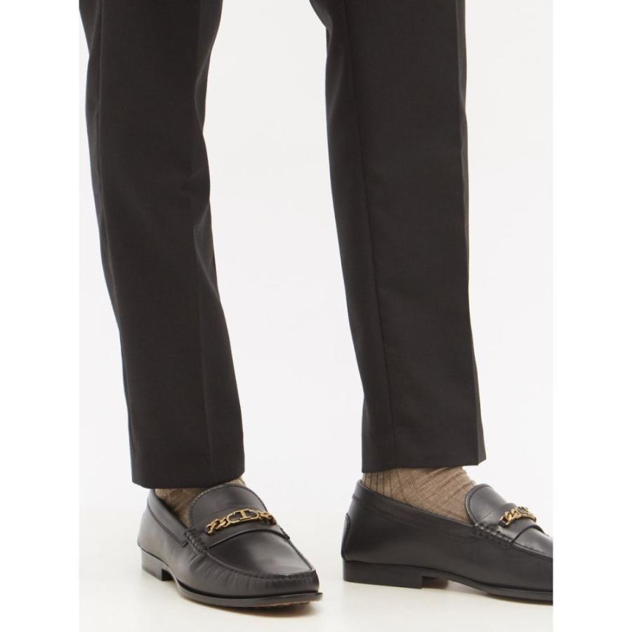 超目玉 ローファー メンズ Tod S トッズ シューズ 靴 メンズ ローファー トッズ Tod S シューズ 靴 Black Loafers Leather T Logo シューズ
