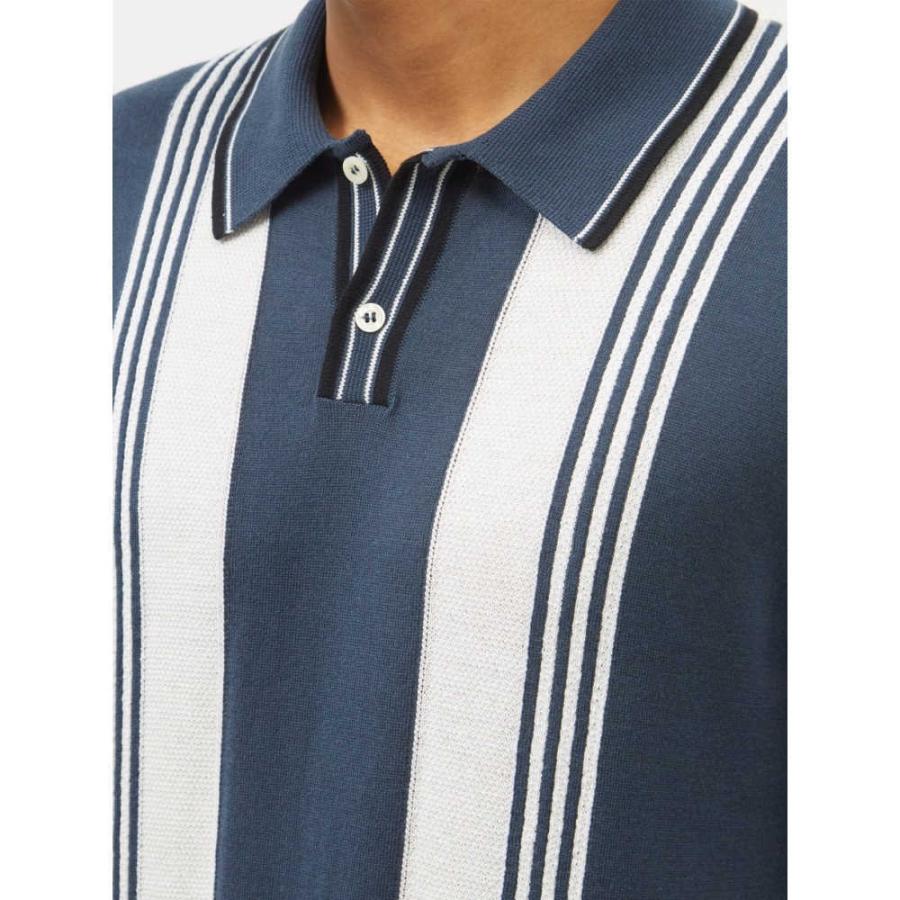 新しく着き メンズ Carioca Frescobol フレスコボールカリオカ ポロシャツ Navy Shirt Polo Jersey Cotton Blend Striped Francisco トップス ポロシャツ サイズ M 39jp Www Oroagri Eu