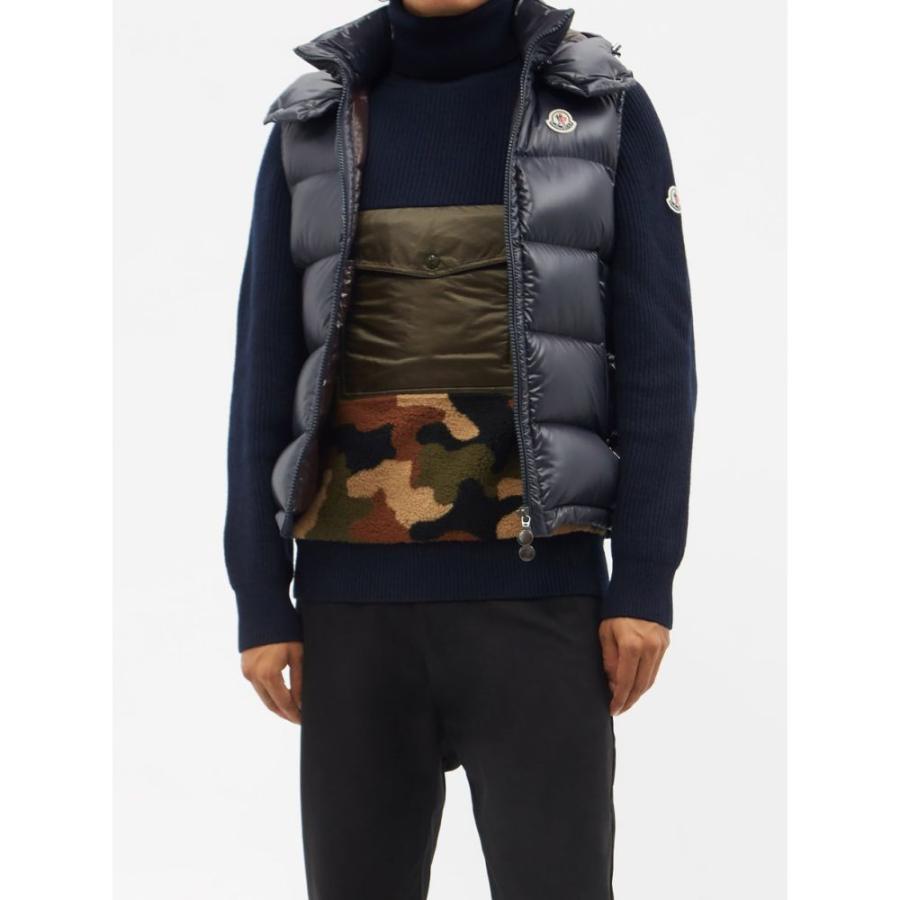 モンクレール Moncler メンズ ニット・セーター トップス Camouflage-intarsia panelled wool sweater Navy｜fermart2-store｜02