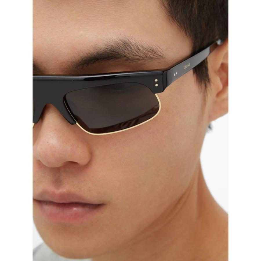 大人の上質 セリーヌ メンズ メガネ サングラス セリーヌ Eyewear Celine Celine Black Sunglasses Metal And Acetate Rectangular Browline メガネ サングラス メンズ Eyewear 財布 帽子 ファッション小物 Icmcmasjid Org