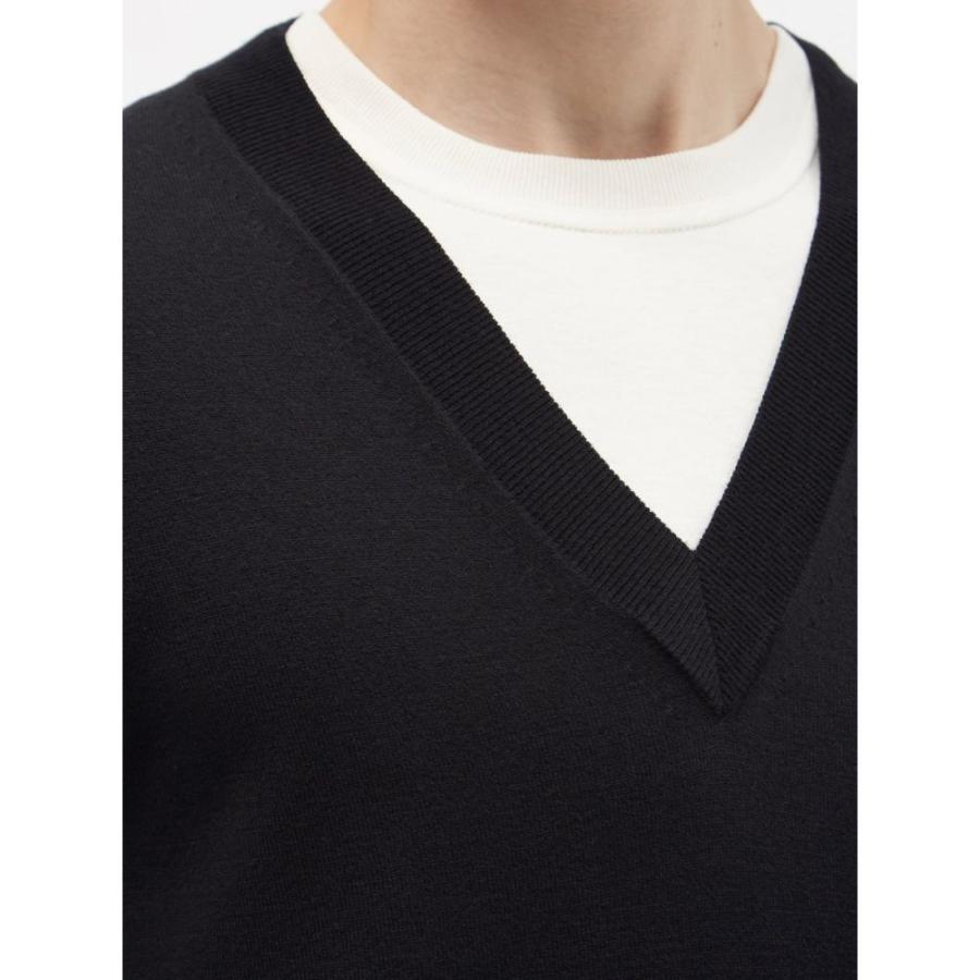 ボッテガ ヴェネタ Bottega Veneta メンズ ニット・セーター Vネック トップス V-neck wool-blend sweater Black｜fermart2-store｜03