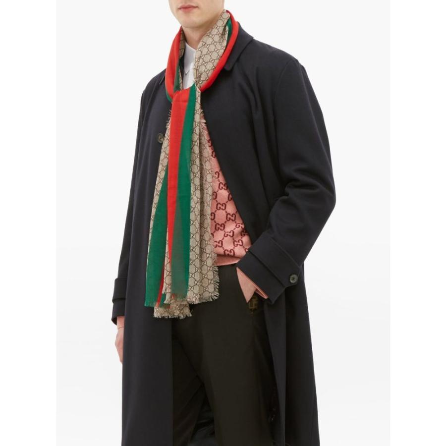 35 Off グッチ Gucci Neutral Scarf Wool Raw Edged Gg Print マフラー スカーフ ストール メンズ マフラー サイズ Onesize Www Oroagri Eu