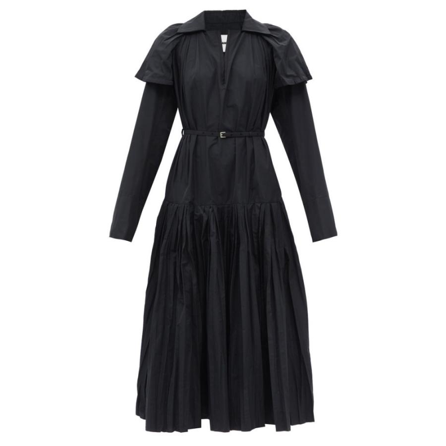 海外 正規品 レディース Sander Jil サンダー ジル レディース ワンピース サンダー ジル Sander Jil ワンピース Black Dress Midi Taffeta Belted ワンピース ドレス ミドル丈 ワンピース チュニック