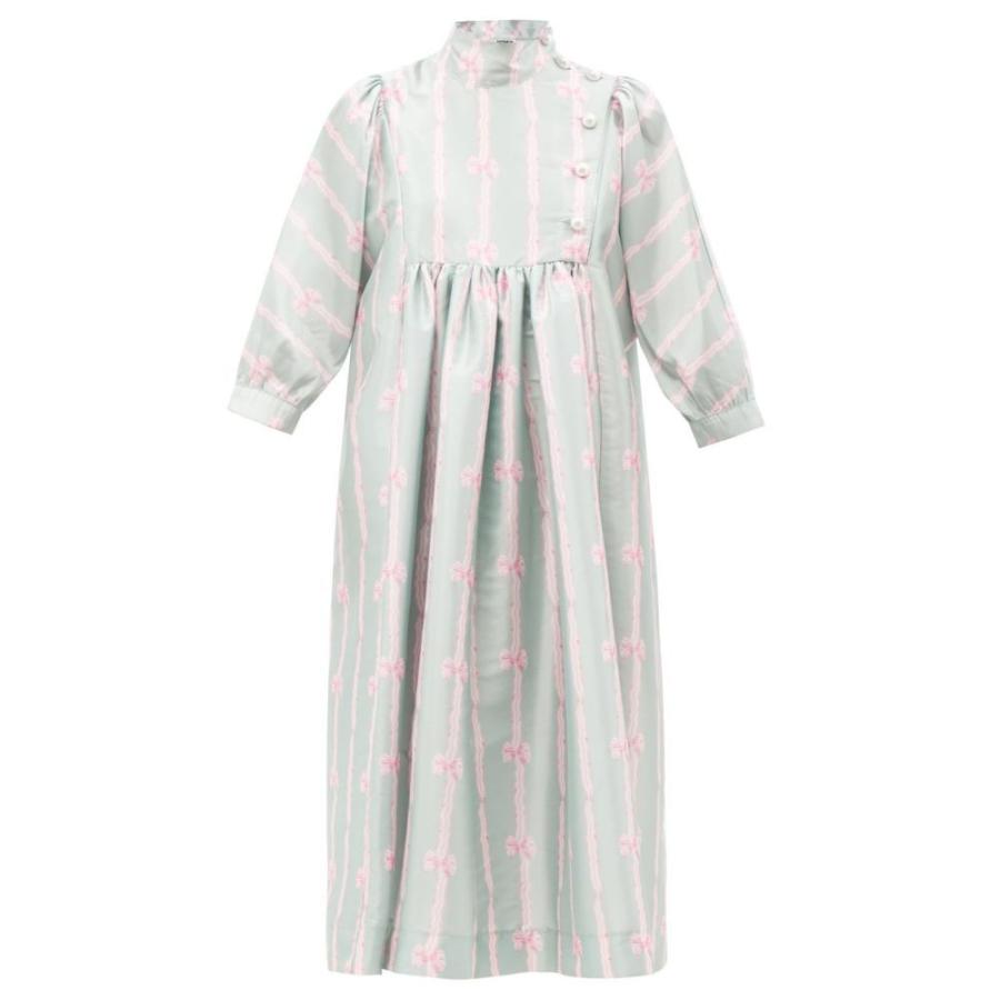 格安 ワンピース レディース Batsheva バットシェヴァ レディース ワンピース バットシェヴァ Batsheva ワンピース ドレス Green Dress Silk Satin Bow Print ワンピース チュニック Upzambia Org
