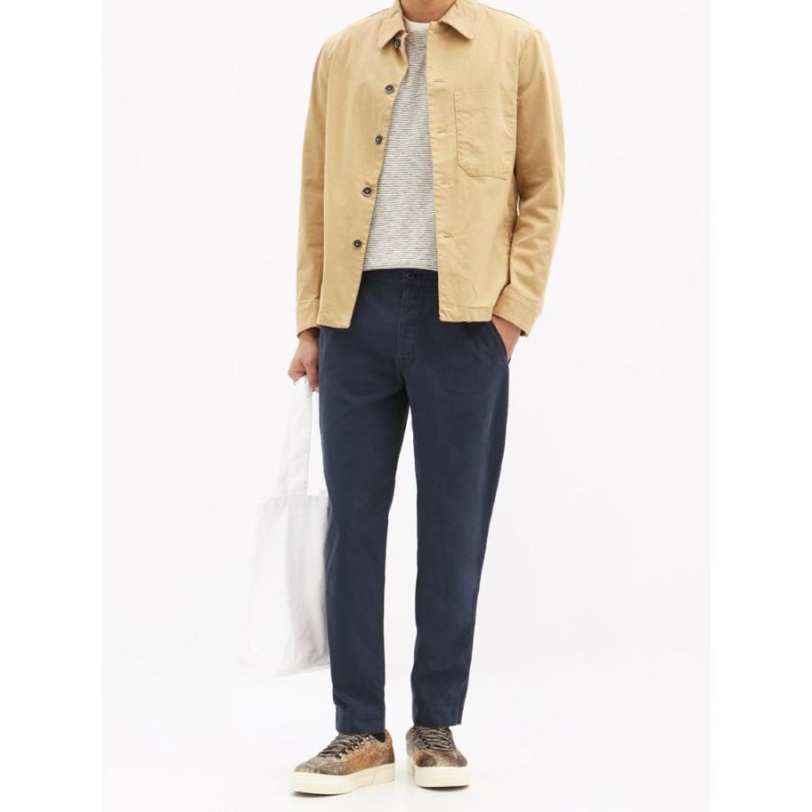 フォーク Folk メンズファッション メンズ Navy チノパン ボトムス パンツ Cotton Twill Assembly Cropped Cotton Twill Trousers Fermart フェルマート Chino 2号店 Navy Hb Ff8b2ffc6b 国内在庫有り