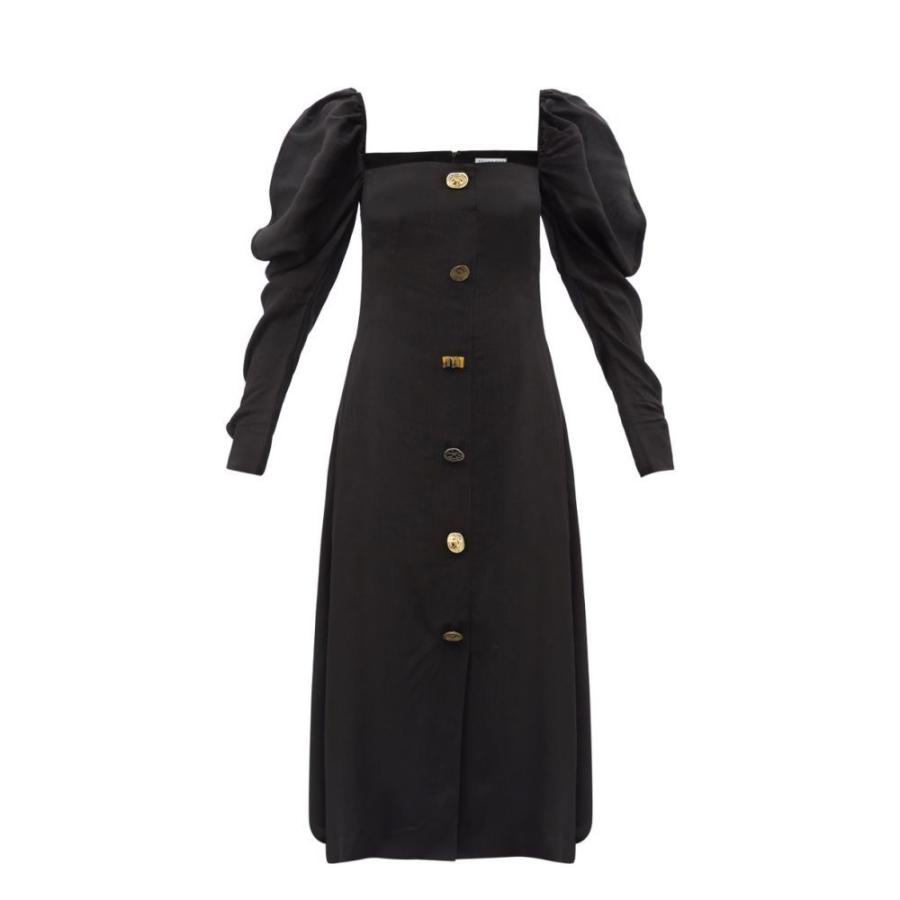 売れ筋ランキングも掲載中 Pyo Rejina レジーナ Black Dress Midi Poplin Buttoned Puff Sleeve Kirsty ワンピース ドレス ミドル丈 ワンピース レディース Pyo Rejina ピヨ レジーナ レディース ワンピース ピヨ ワンピース チュニック