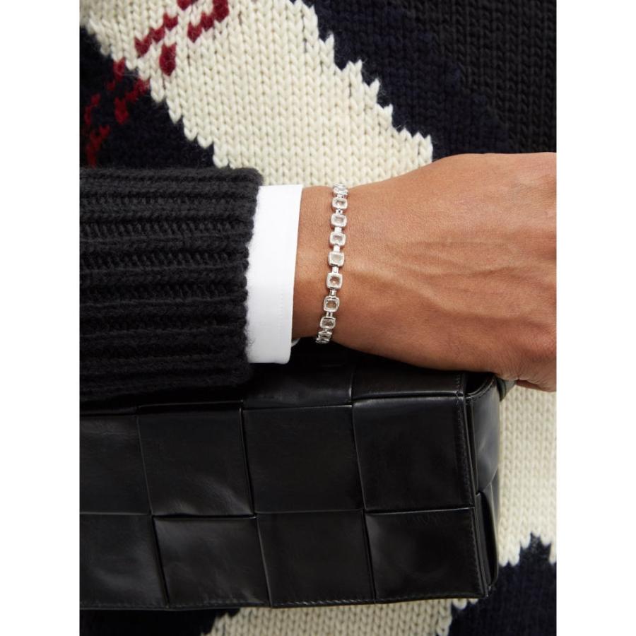 特別オファー ブレスレット メンズ Wood Tom トムウッド メンズ ブレスレット トムウッド Wood Tom ジュエリー アクセサリー Metallic Bracelet Sterling Silver Crystal Embellished メンズアクセサリー