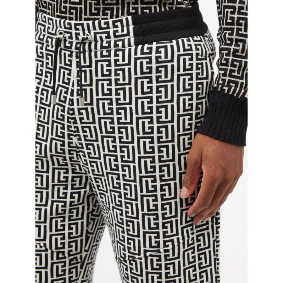 バルマン Balmain メンズ スウェット・ジャージ ボトムス・パンツ Monogram-jacquard cotton-blend jersey track pants Black｜fermart2-store｜03
