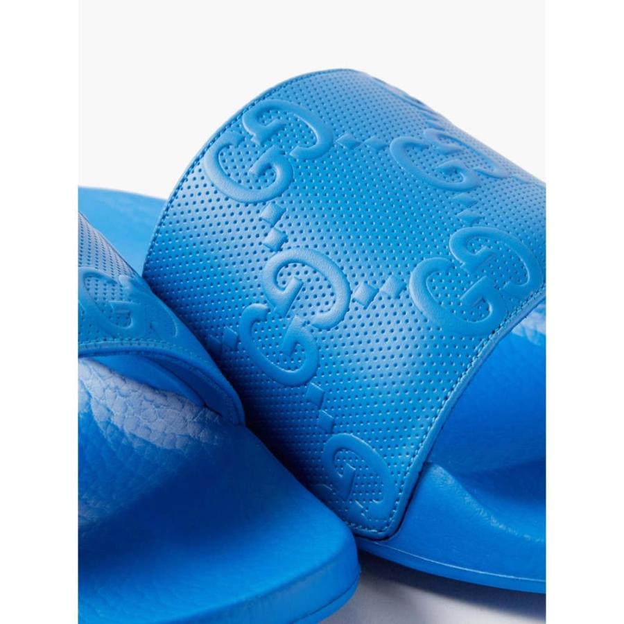 春先取りの グッチ Gucci メンズ サンダル シューズ 靴 Gg Embossed Rubber Slides Blue その他サンダル サイズ 6uk 25jp Ch Policypulse Org