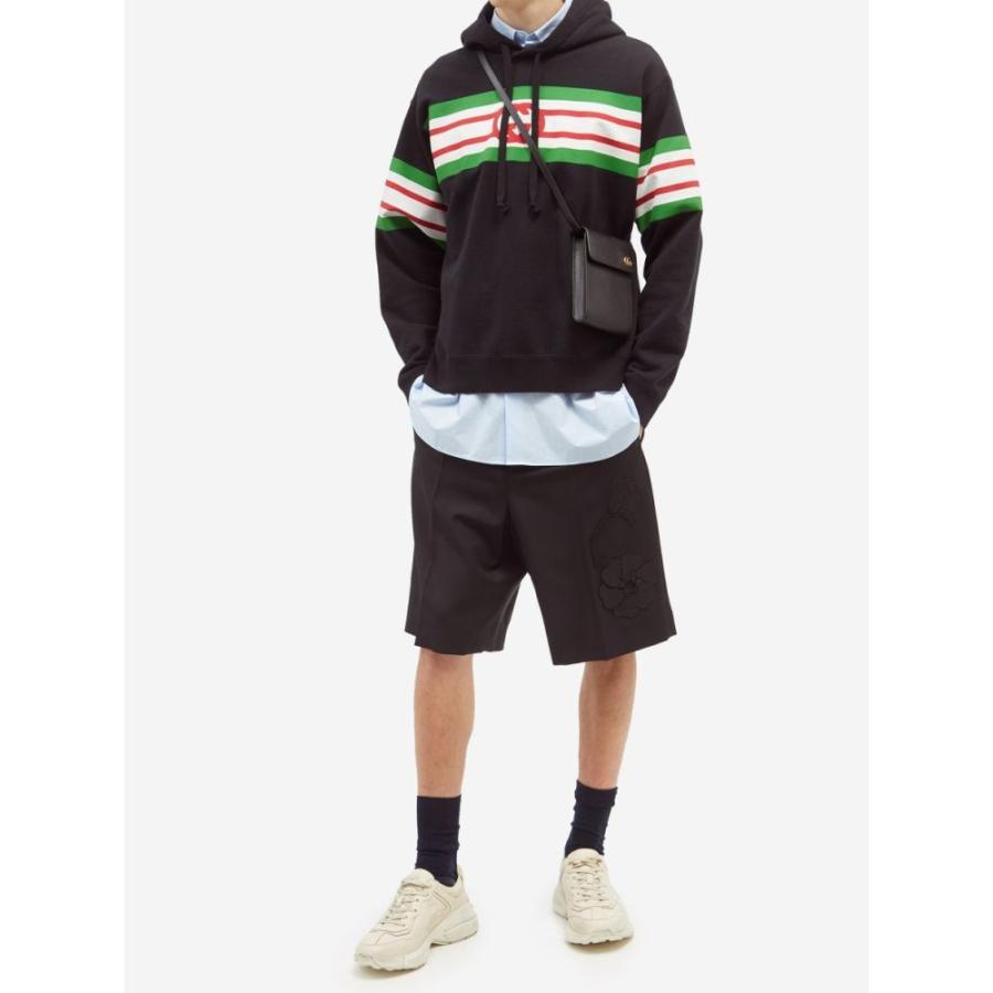 グッチ Gucci メンズ パーカー スウェット トップス GG logo-print cotton-jersey hooded sweatshirt Black｜fermart2-store｜02