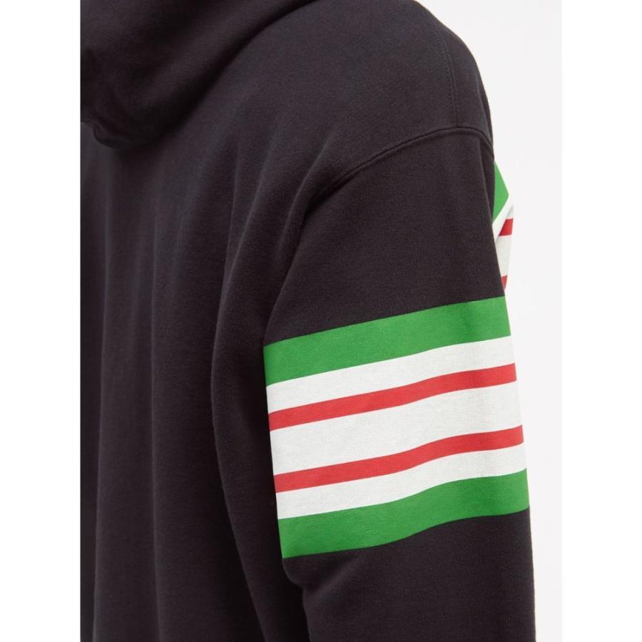 グッチ Gucci メンズ パーカー スウェット トップス GG logo-print cotton-jersey hooded sweatshirt Black｜fermart2-store｜04