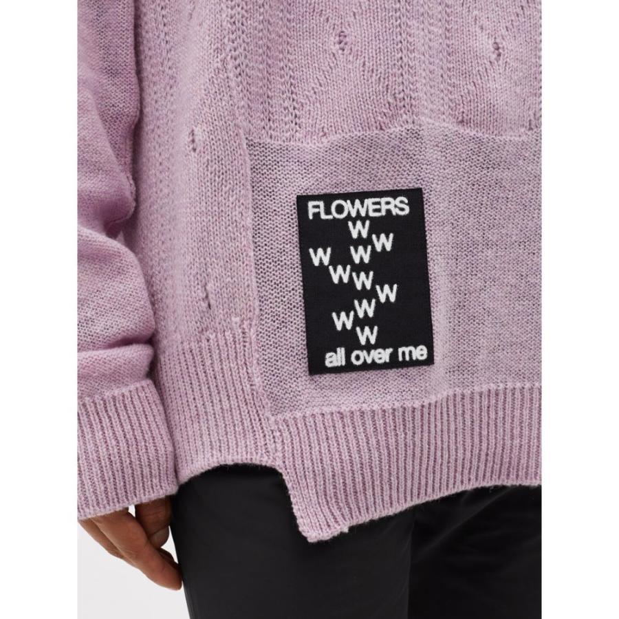 ラフ シモンズ Raf Simons メンズ ニット・セーター トップス Reversed slogan-patch cabled-wool sweater Purple｜fermart2-store｜04