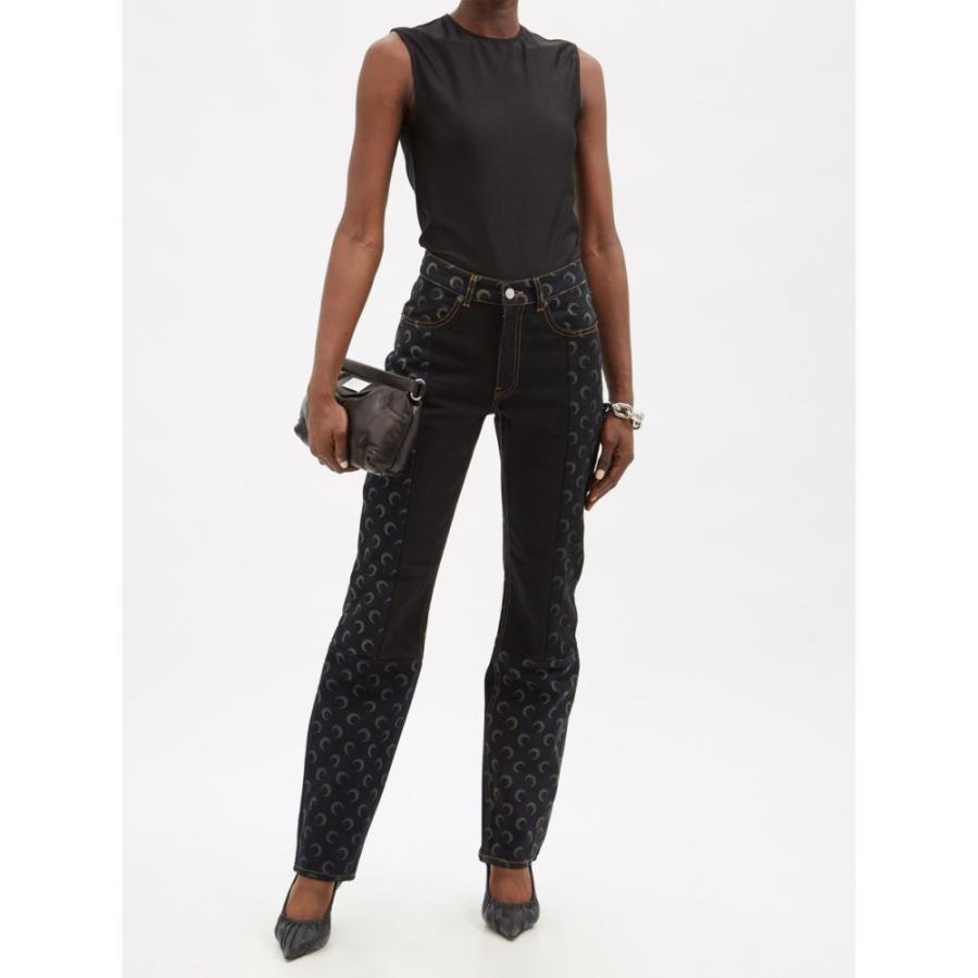 定期入れの Serre Marine セル マリーン レディース ジーンズ デニム セル マリーン Serre Marine レディース Blue Jeans Denim Recycled Moon Print Crescent ボトムス パンツ ジーンズ デニム ボトムス パンツ