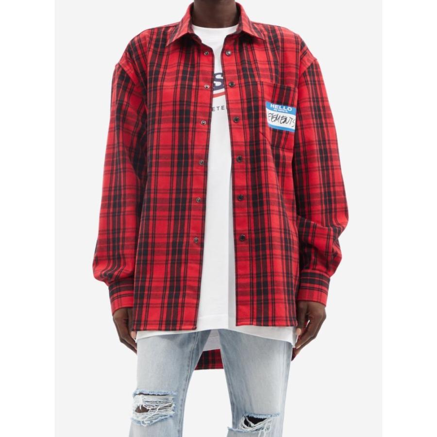超安い品質 トップス ネルシャツ ブラウス シャツ レディース Vetements ヴェトモン トップス レディース ブラウス シャツ ヴェトモン Vetements My Print Shirt Flannel Cotton Blend Is Name シャツ ブラウス