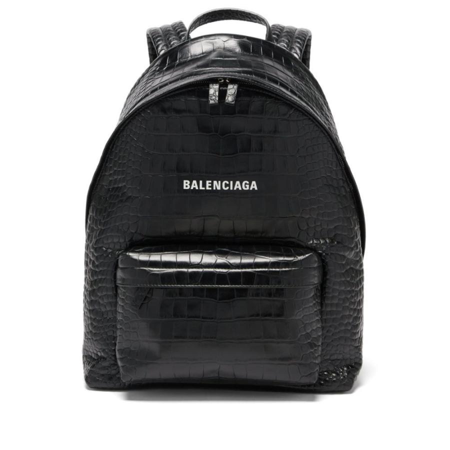 激安直営店 Everyday バッグ クロコダイル柄 バックパック リュック メンズ Balenciaga バレンシアガ メンズ バックパック リュック バレンシアガ Balenciaga Crocodile Effect Black Backpack Leather バッグ