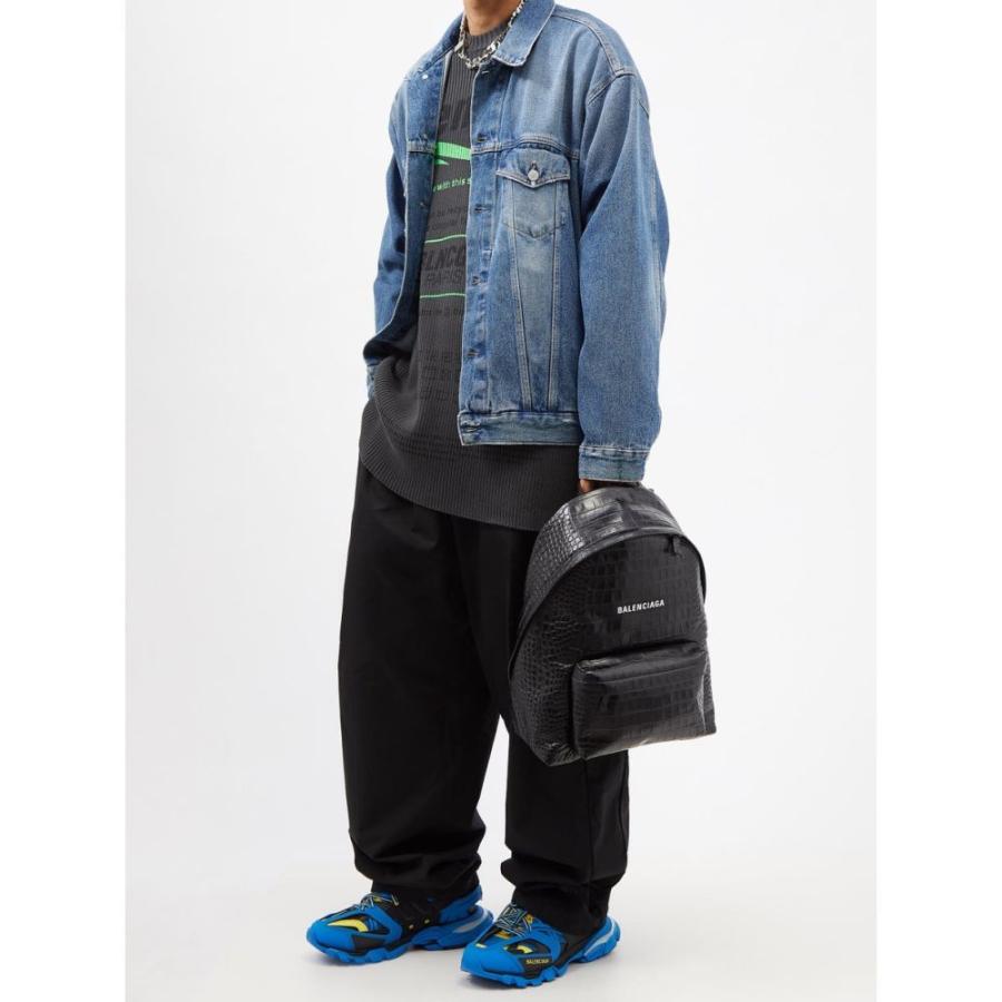21春大特価セール Everyday バッグ クロコダイル柄 バックパック リュック メンズ Balenciaga バレンシアガ メンズ バックパック リュック バレンシアガ Balenciaga Crocodile Effect Black Backpack Leather バッグ