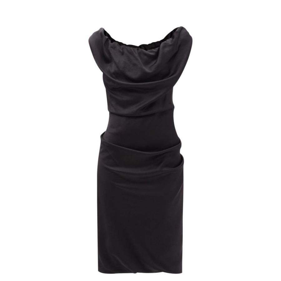注目の ウエストウッド ヴィヴィアン ワンピース ウエストウッド ヴィヴィアン Westwood Vivienne Vivienne Black Dress Pencil Gathered Satin Ginnie ワンピース ドレス タイト ワンピース レディース Westwood ワンピース チュニック