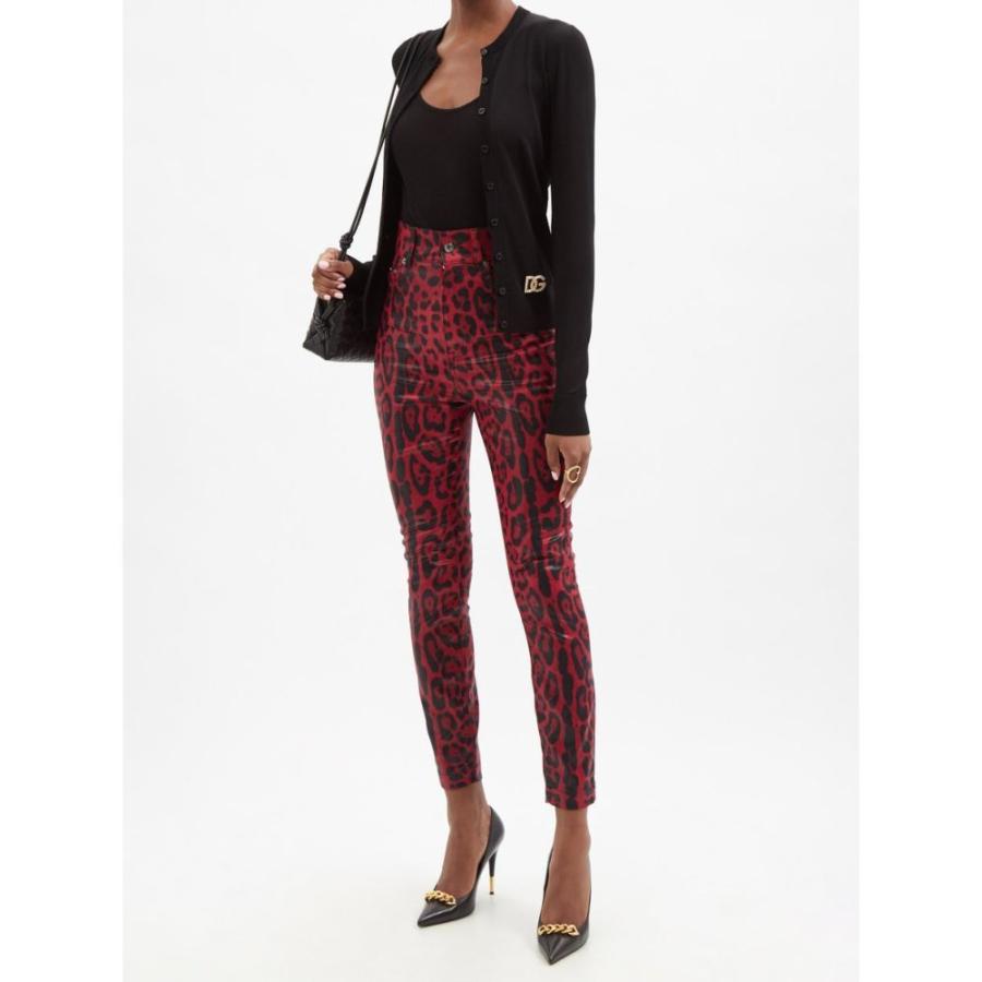 ドルチェ&ガッバーナ Dolce & Gabbana レディース ジーンズ・デニム スキニー・スリム ボトムス・パンツ High-rise leopard-print slim-leg jeans Red｜fermart2-store｜02