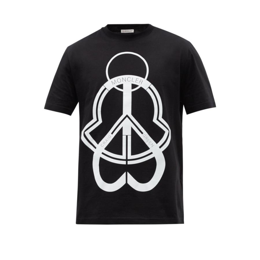 【全商品オープニング価格 特別価格】 トップス Tシャツ メンズ Genius Moncler モンクレール Logo-Print Black T-Shirt Cotton-Jersey 半袖