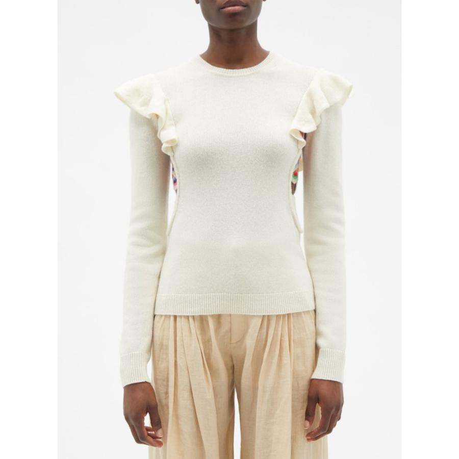 新版 クロエ Chloe レディース ニット・セーター トップス Crochet-insert ruffled wool-blend sweater Neutral 長袖 サイズ:M-11JP - alice.com.ve 新版 クロエ Chloe レディース ニット・セーター トップス Crochet-insert ruffled wool-blend sweater Neutral 長袖 サイズ:M-11JP - alice.com.ve