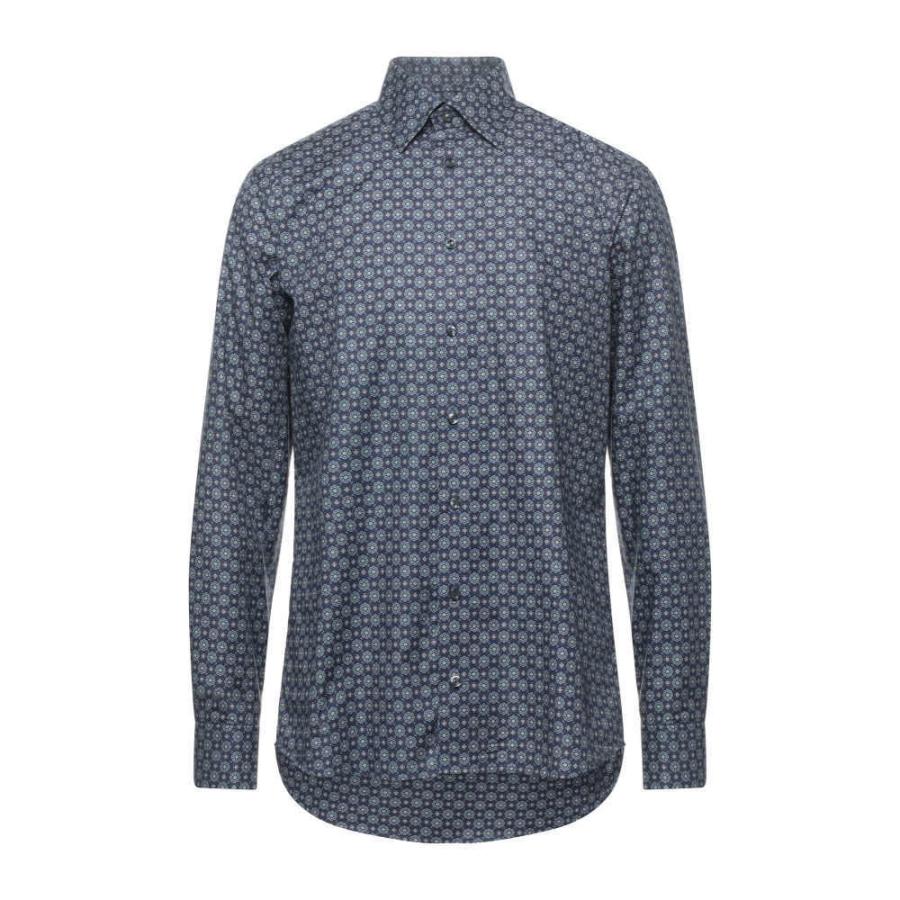 最新作売れ筋が満載 イートン ETON メンズ シャツ トップス Patterned Shirt Dark blue 長袖