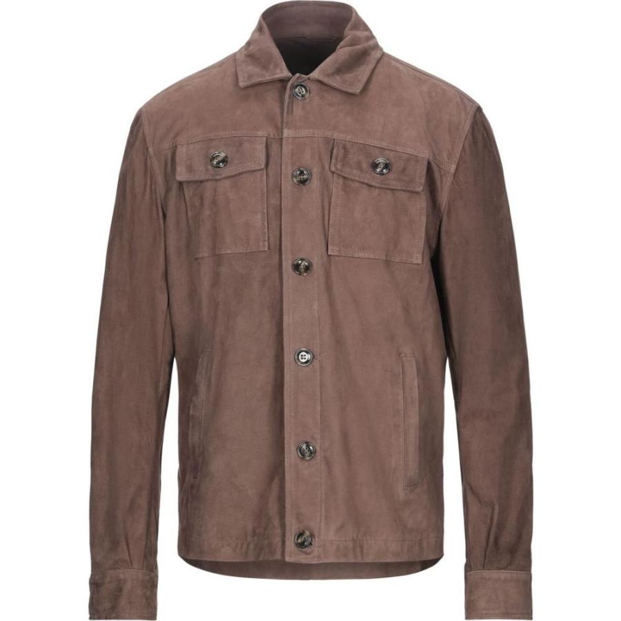 送料無料 バルバ Barba Napoli メンズ レザージャケット アウター Leather Jacket Brown 最安値に挑戦 Futbolcarrasco Com