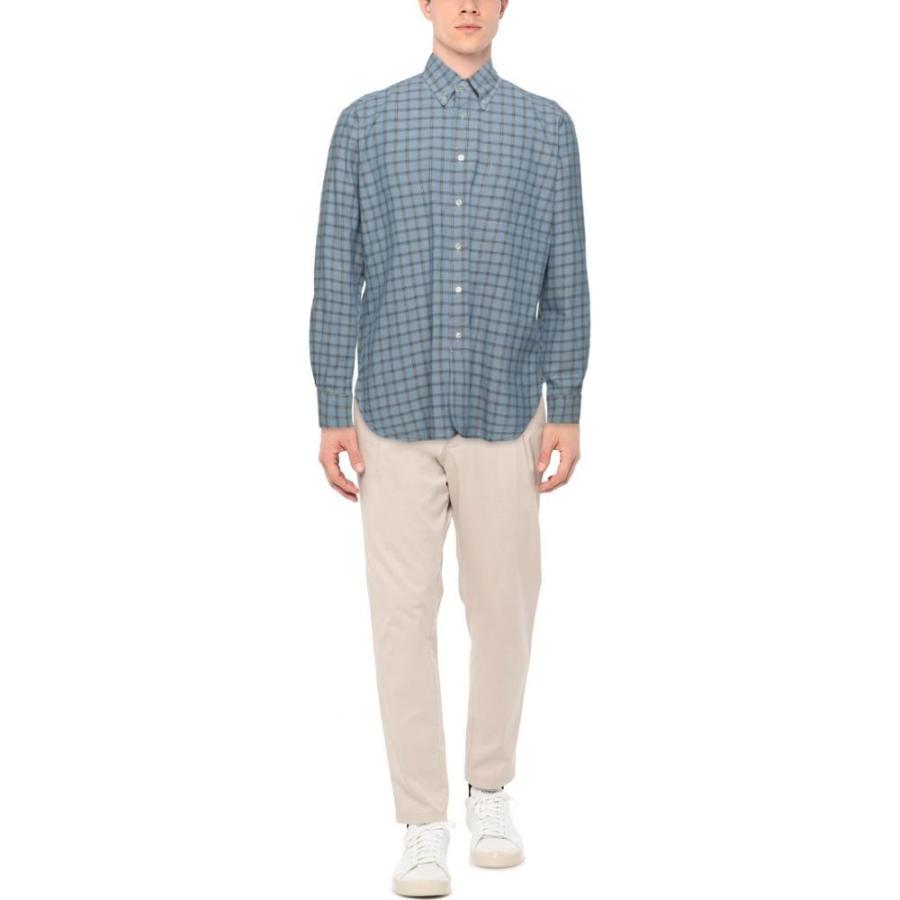 かわいい新作 Bagutta Blue Pastel Shirt Checked トップス シャツ メンズ Bagutta バグッタ トップス メンズ シャツ バグッタ シャツ カジュアルシャツ