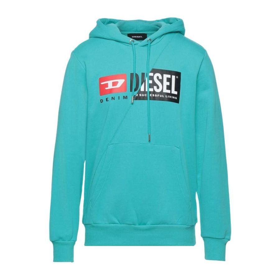 在庫処分大特価 Diesel ディーゼル パーカー メンズ トップス ディーゼル Diesel メンズ パーカー トップス Hooded Turquoise トップス