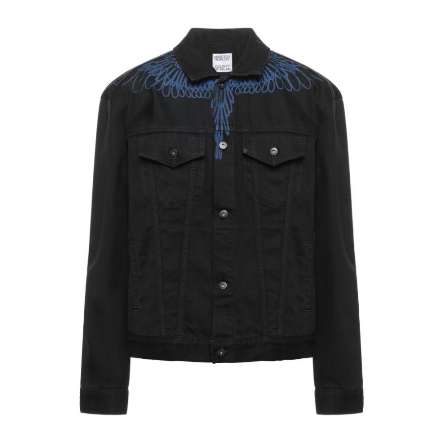 高価値 Marcelo マルセロバーロン アウター メンズ ジャケット マルセロバーロン Burlon Marcelo Burlon Black Jacket Denim アウター デニムジャケット ジャケット メンズ ジャケット Smssvg Org