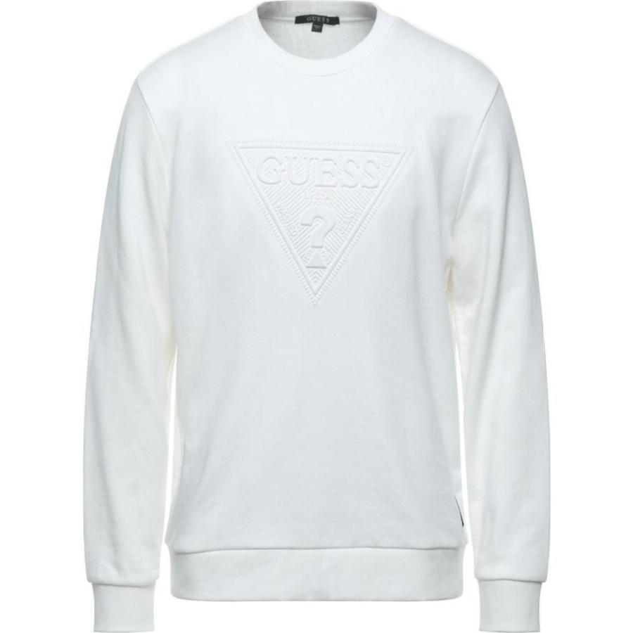 人気 Guess ゲス トップス メンズ スウェット トレーナー ゲス Guess メンズ White Sweatshirt トップス スウェット トレーナー トップス