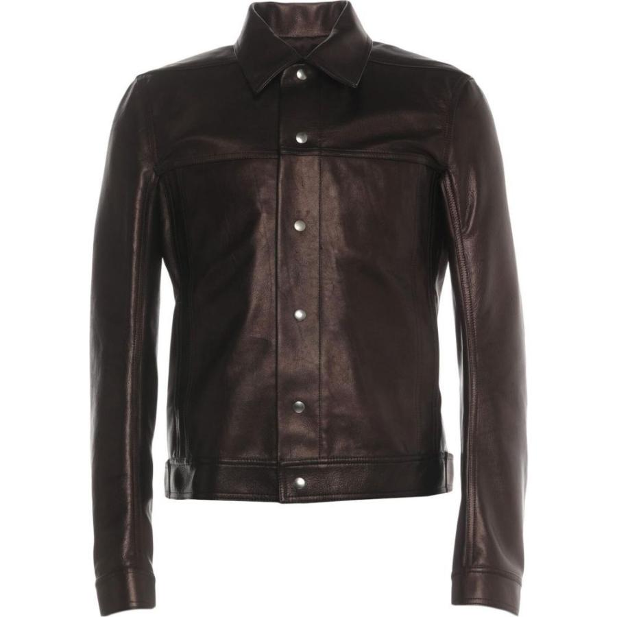 大流行中 リック オウエンス Rick Owens メンズ レザージャケット ライダース アウター Biker Jacket Dark Brown Rakuten Cataractresearch Org