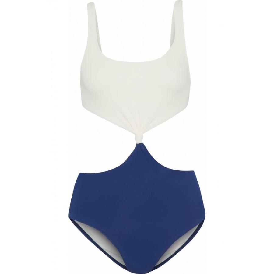ソリッド ストライプ Solid Striped レディース ワンピース 水着 ビーチウェア The Bailey Cutout Knotted Two Tone Swimsuit Cream Gapsystudio Com