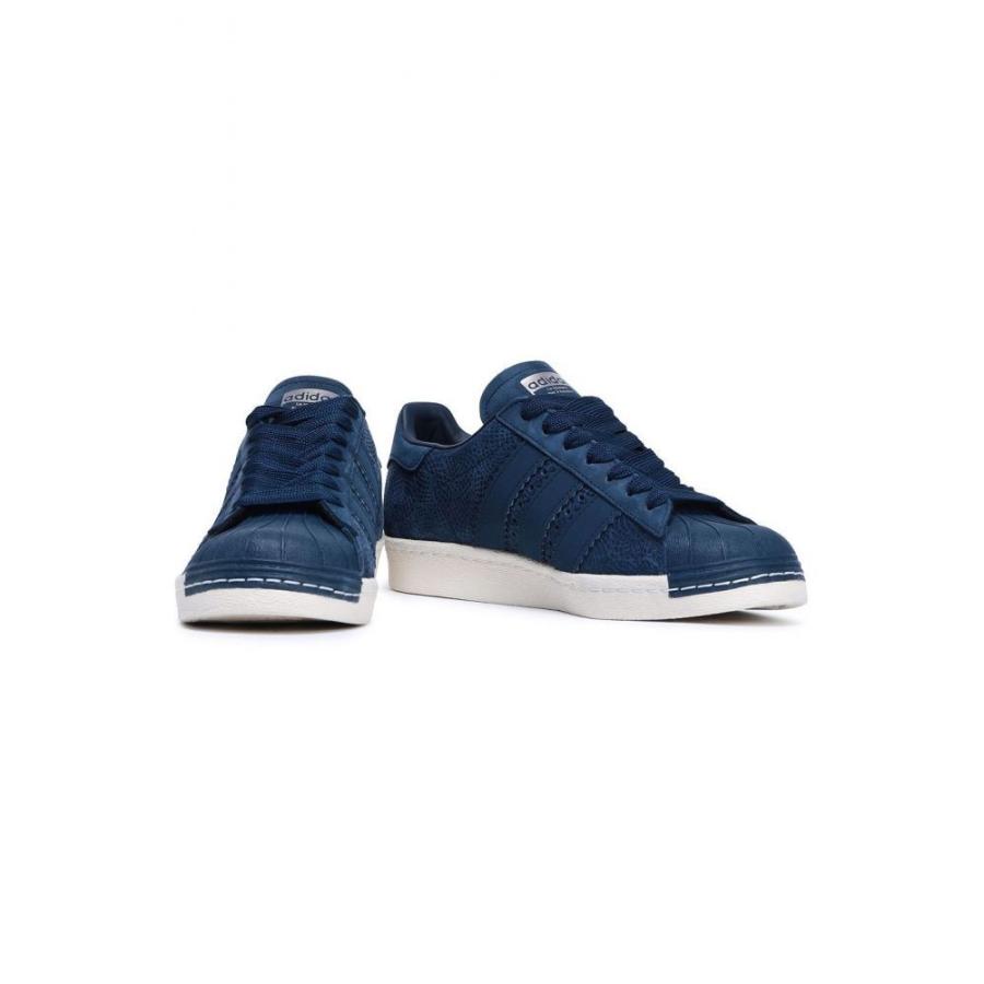 ベストセラー アディダス ADIDAS ORIGINALS レディース スニーカー シューズ・靴 Superstar 80s textured-nubuck sneakers Navy, ミーナ b2c6979d