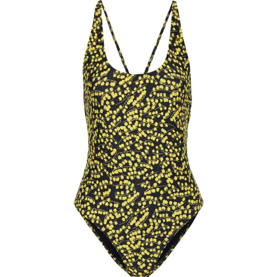 ガニー Ganni レディース ワンピース 水着 ビーチウェア Open Back Floral Print Swimsuit Black Archangelbrow Com