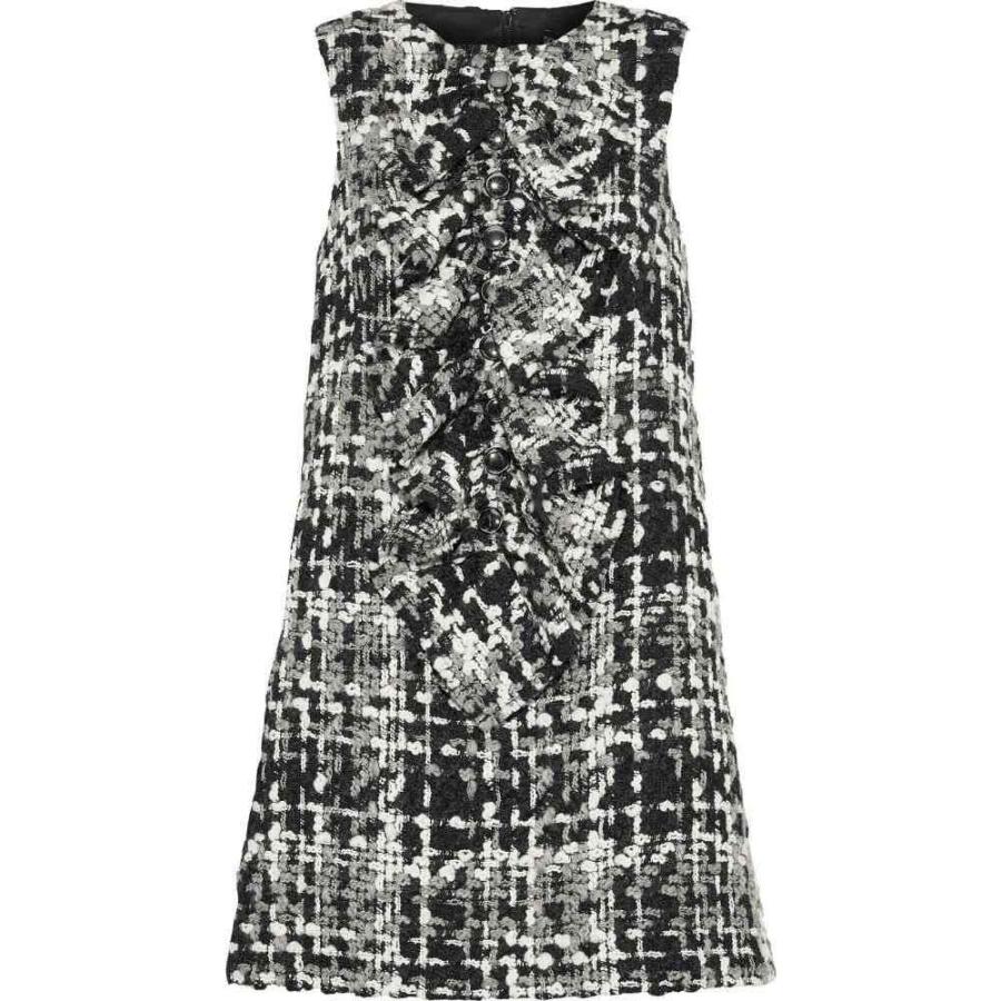 ドルチェ ガッバーナ Dolce Gabbana レディース ワンピース ミニ丈 ワンピース ドレス Ruffled Wool Blend Boucle Tweed Mini Dress Anthracite Blusquare Org