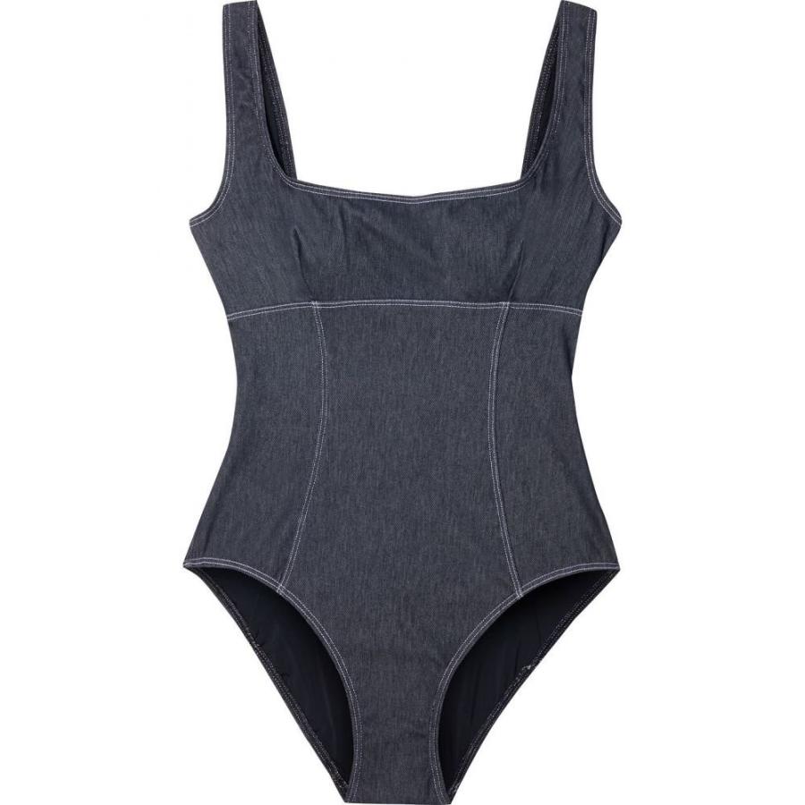 ソリッド ストライプ Solid Striped レディース ワンピース 水着 ビーチウェア The Harper Stretch Denim Swimsuit Dark Denim Ksri In