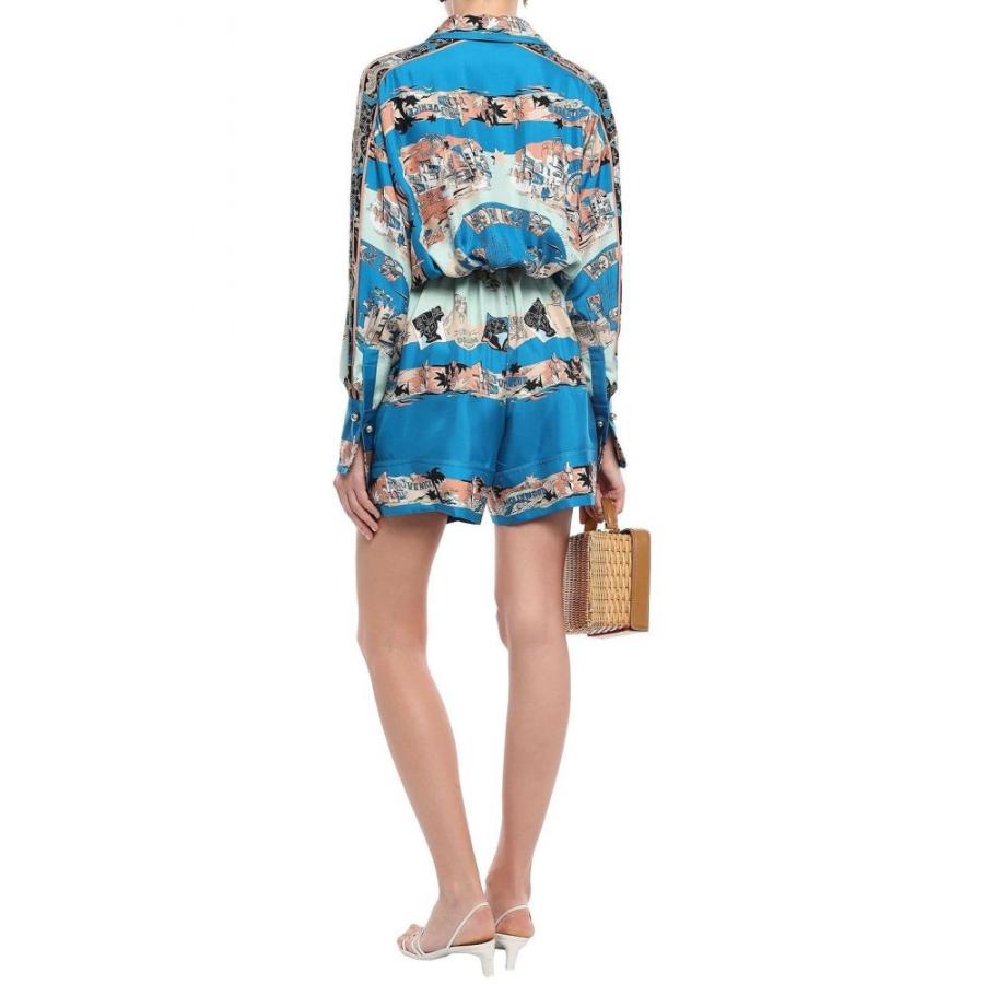 エミリオ プッチ Emilio Pucci レディース オールインワン プレイスーツ ワンピース ドレス Belted Printed Silk Twill Playsuit Cobalt Blue Www s Us