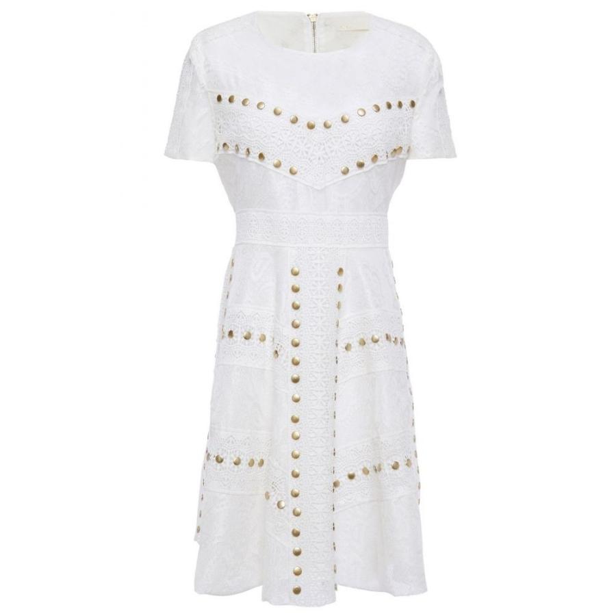 マージュ Maje レディース ワンピース ミニ丈 ワンピース ドレス Flared Studded Lace Mini Dress White Lo Ffb7ea5e フェルマート Fermart 2号店 通販 Yahoo ショッピング