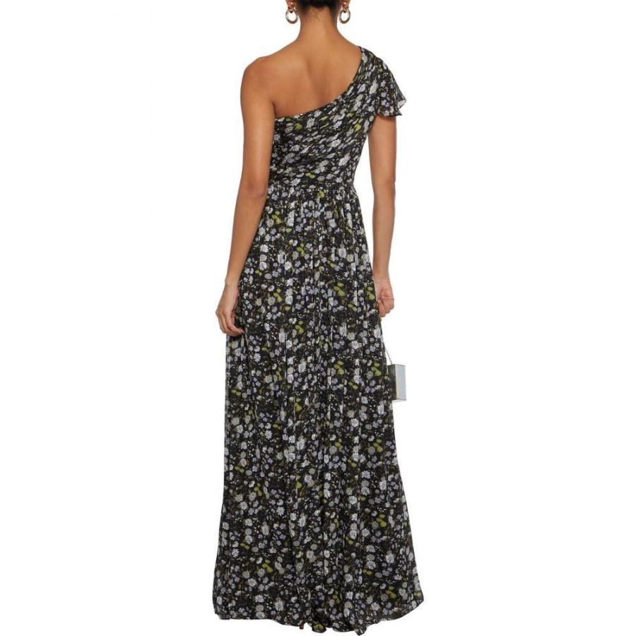 ミカエル アガール Mikael Aghal レディース パーティードレス ワンショルダー ワンピース ドレス One Shoulder Pleated Floral Print Georgette Gown Black Www Aboregela Com