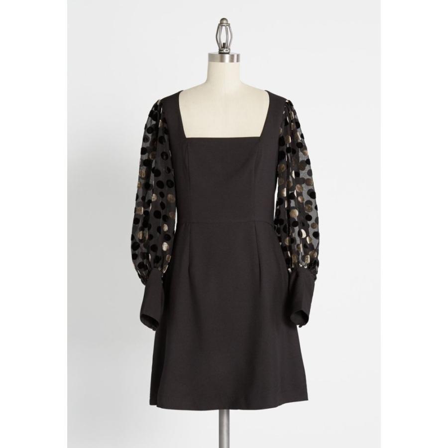 メーカー包装済 ワンピース ドレス ミニ丈 ワンピース レディース Hutch ハッチ ワンピース ドレス レディース ワンピース ハッチ Hutch Flocked Black Dress Mini Fab With ワンピース チュニック