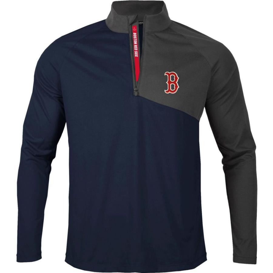 人気No.1 レベルウェア Levelwear メンズ トップス Boston Red Sox Navy Pinnacle Slant Text 1/4 Zip その他トップス