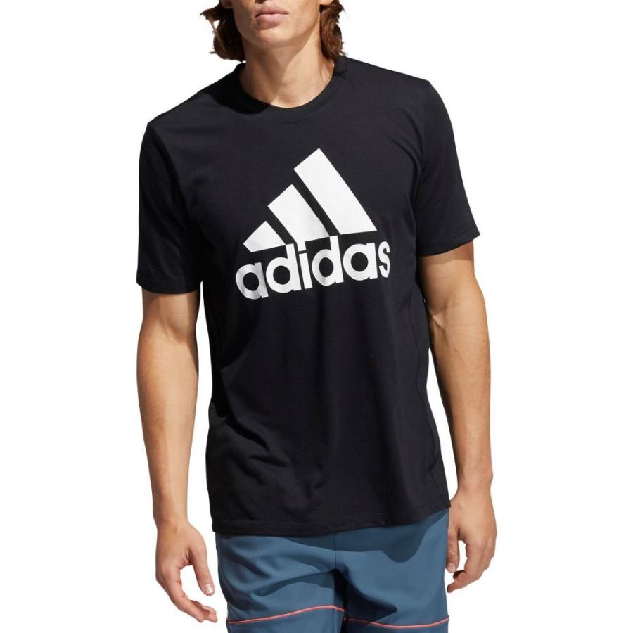 アディダス adidas 購買 メンズ ラクロス Tシャツ サービス トップス FreeLift Big White T-Shirt Badge Of Graphic Black Sport